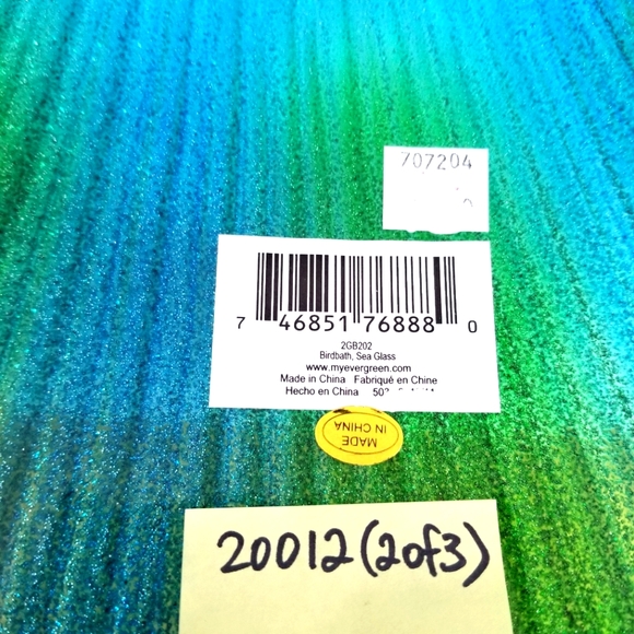 🆕️Huge Evergreen Blue Sea Glass Birdbath 20" in diameter. - Picture 5 of 7